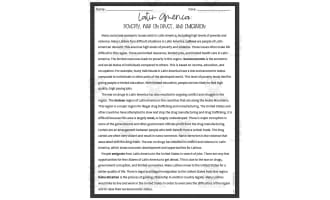 Latin America: Poverty, War on Drugs + Emigration Reading Packet
