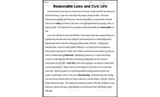 Laws and Civil Life Reading Packet