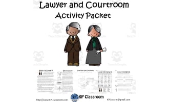 Lawyer and Courtroom Activity Packet and Worksheets
