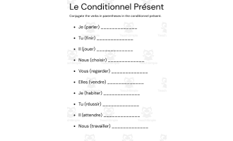 Le Conditionnel Présent exercices et corrigés