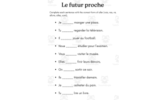 le futur proche exercices - french futur proche worksheet