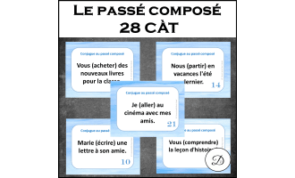 Le passé composé - 28 CÀT / French Passé Composé Task Cards