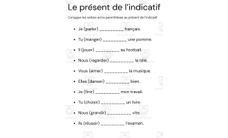 le present de l'indicatif exercices et corrigés