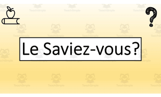 Le saviez-vous? Interesting Facts