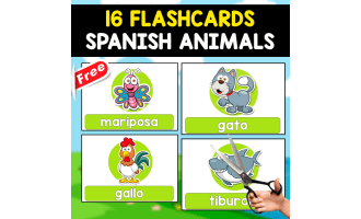 LEARNING ANIMALS IN SPANISH | 16 FREE FLASHCARDS