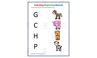 Learning Beginning Sounds | Sound Matching Worksheet