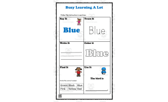 Learning Colors Activity Boxes Worksheet