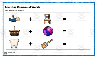 Learning Compound Words Printable