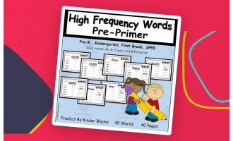 Learning My High Frequency Words - Pre-Primer-Word Practice