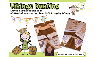 Learning Numbers with Vikings – Creative Pennant Banner - Bunting
