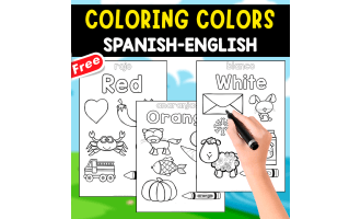 LEARNING THE COLORS | IN ENGLISH AND SPANISH | Coloring Pages