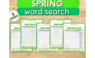 Learning with Printable Spring Word Searches - spring puzzles.