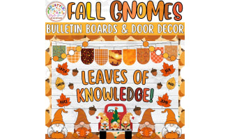 Leaves of Knowledge!: Autumn Gnomies Bulletin board or door Decor kit