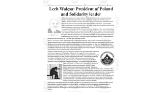 Lech Wałęsa: President of Poland Biography | Comprehension Questions