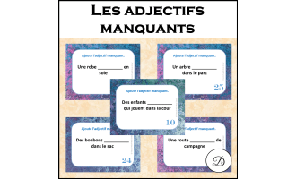 Les adjectifs manquants - 32 CÀT / French Task Cards