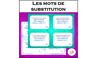 Les mots de substitution - 28 cartes à tâches