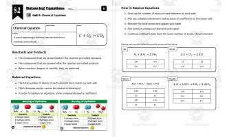 Lesson 8.2 - Balancing Equations