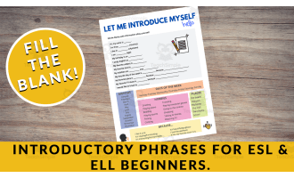 Let me introduce myself - beginner ESL speaking prompts/writing worksheet