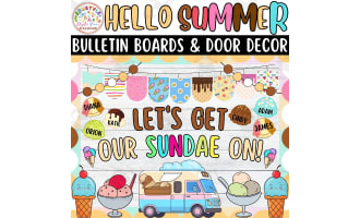 Let's Get Our Sundae On!: Ice Cream Bulletin boards And door Decor kit
