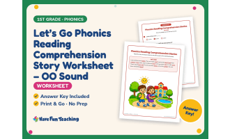 Let’s Go Phonics Reading Comprehension Story Worksheet – 1st Grade