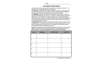 Let's Make Some Noise Worksheet