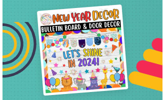 Let's Shine In 2024!: January & New Year Bulletin Board & Door Decor