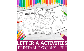 Letter A Activity Worksheet | Alphabet Recognition & Practice Pack
