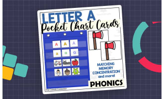 Letter A Alphabet and Picture Cards for the Pocket Chart