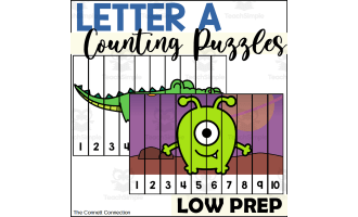 Letter A Counting to 10 Puzzles