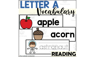 Letter A Vocabulary and Tracing Cards