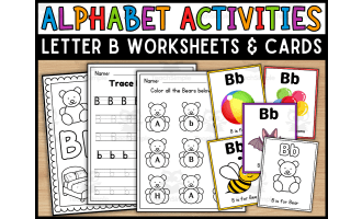 Letter B Worksheets and Flashcards | Back To School Activity