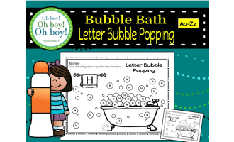 Letter Bubble Popping in a Bubble Bath Activity