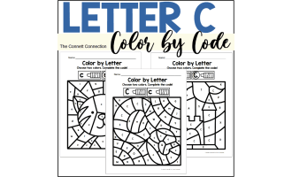 Letter C Alphabet Color by Code