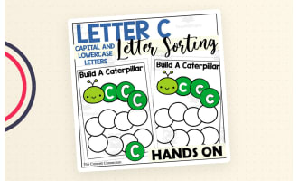 Letter C Capital and Lowercase Letter Sorting Activity