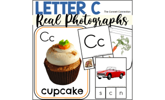 Letter C Phonics and Writing Centers with Real Photographs