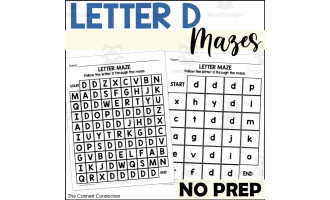 Letter D Mazes Worksheets