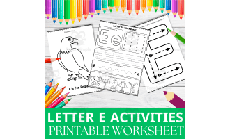Letter E Activity Worksheet | Alphabet Recognition & Practice Pack