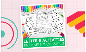 Letter E Activity Worksheet | Alphabet Recognition & Practice Pack