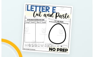 Letter E Cut and Paste Worksheets