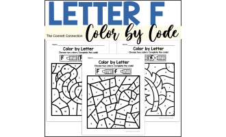 Letter F Alphabet Color by Code