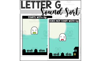 Letter G Beginning Sound Sort - Ghost Themed