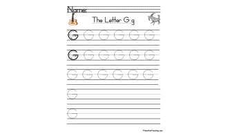 Letter G Handwriting Practice Worksheet
