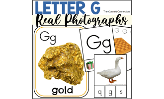 Letter G Phonics and Writing Centers with Real Photographs