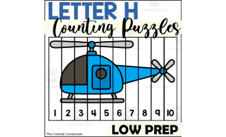 Letter H Counting to 10 Puzzles