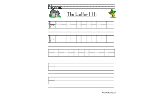 Letter H Handwriting Practice Worksheet