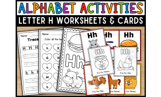 Letter H Worksheets and Flashcards | Back To School Activity