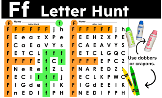 Letter Hunt Letter F Activities