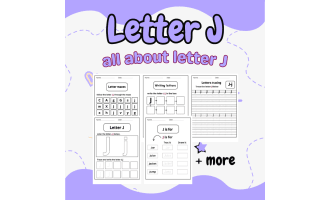 letter j worksheets for kindergarten - hand writing letter j