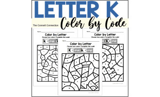 Letter K Alphabet Color by Code