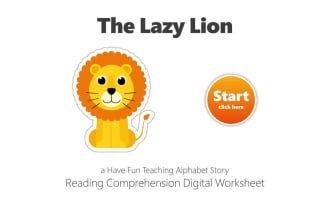 Letter L The Lazy Lion Reading Comprehension Digital Worksheet